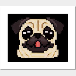 Pixel Pug Dog Lover Puppy Posters and Art